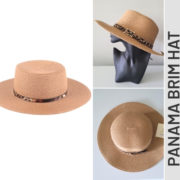 Panama Brim Hat With Leopard Strap✨️ - Picture 2 of 10